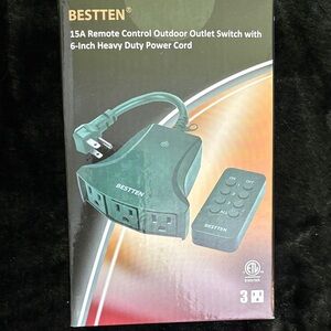 🔋🆕🔋Bestten Remote Control Outdoor Outlet Switch with 6” Heavy Duty Power Cord